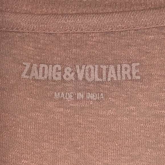 NWT- Zadig & Voltaire Strass Star Linen Blend T-Shirt - Size S - Picture 5 of 9